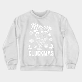 Merry Cluckmas Funny Christmas Chicken Vintage Pajama Gift For Family Crewneck Sweatshirt